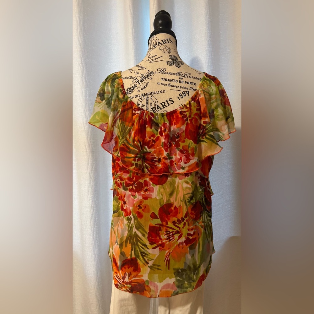 Floral Ruffle Women's Top - Picture 4 of 4
